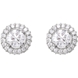 Picture of 1.20 Total Carat Halo Round Diamond Earrings
