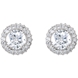 Picture of 1.50 Total Carat Halo Round Diamond Earrings