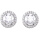 Picture of 2.00 Total Carat Halo Round Diamond Earrings