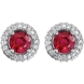 Picture of 0.38 Total Carat Halo Round Diamond Earrings