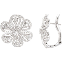 Picture of 1.25 Total Carat Floral Round Diamond Earrings