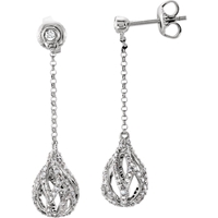 Picture of 1.00 Total Carat Designer Round Diamond Earrings