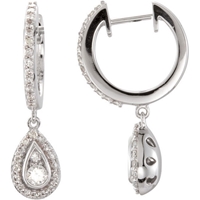 Picture of 0.50 Total Carat Hoop Round Diamond Earrings