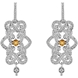 Picture of 0.03 Total Carat Designer Round Diamond Earrings