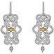 Picture of 0.03 Total Carat Designer Round Diamond Earrings