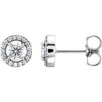 Picture of 0.60 Total Carat Halo Round Diamond Earrings