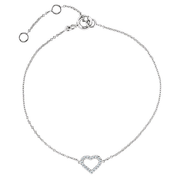 Picture of 0.06 Total Carat Heart Round Diamond Bracelet