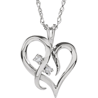 Picture of 0.03 Total Carat Heart Round Diamond Necklace