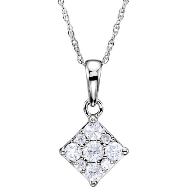 0.33 Total Carat Designer Round Diamond Necklace | AGY Diamonds