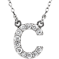 Picture of 0.17 Total Carat Letter Round Diamond Necklace