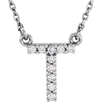 Picture of 0.10 Total Carat Letter Round Diamond Necklace