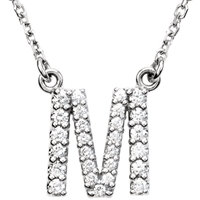 Picture of 0.20 Total Carat Letter Round Diamond Necklace