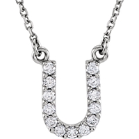 Picture of 0.13 Total Carat Letter Round Diamond Necklace