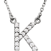 Picture of 0.13 Total Carat Letter Round Diamond Necklace