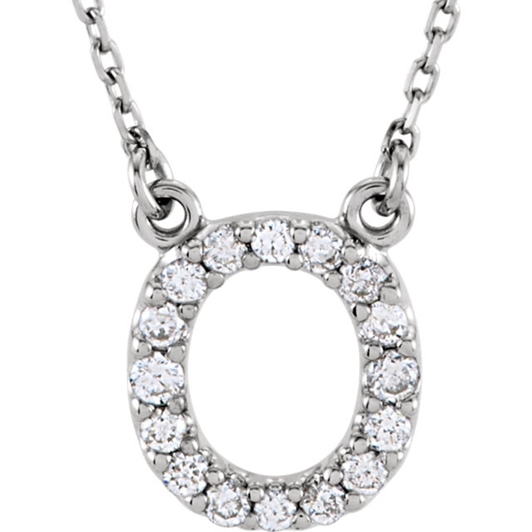 Picture of 0.17 Total Carat Letter Round Diamond Necklace