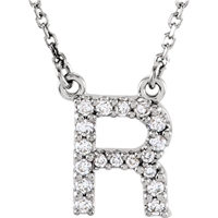 Picture of 0.17 Total Carat Letter Round Diamond Necklace