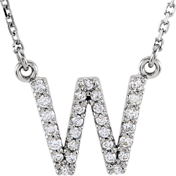 Picture of 0.17 Total Carat Letter Round Diamond Necklace