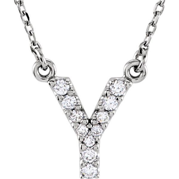 Picture of 0.10 Total Carat Letter Round Diamond Necklace