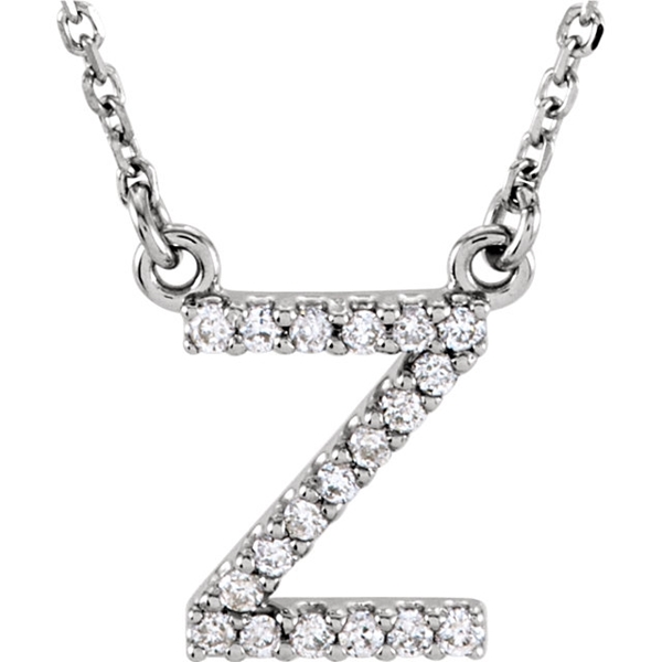 Picture of 0.10 Total Carat Letter Round Diamond Necklace