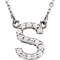 Picture of 0.17 Total Carat Letter Round Diamond Necklace