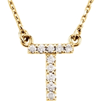 Picture of 0.10 Total Carat Letter Round Diamond Necklace