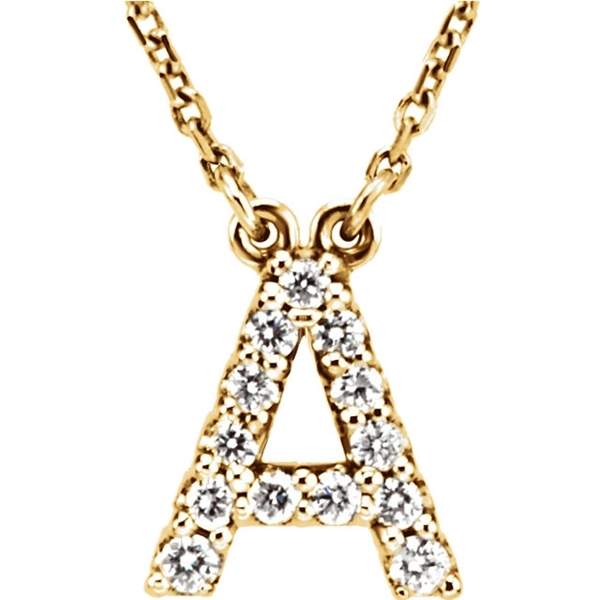 Picture of 0.17 Total Carat Letter Round Diamond Necklace