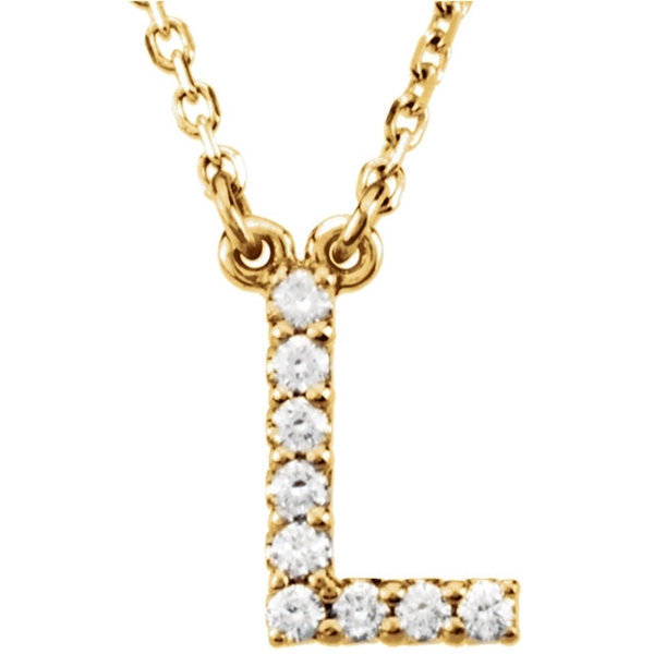 Picture of 0.10 Total Carat Letter Round Diamond Necklace