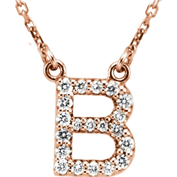 Picture of 0.17 Total Carat Letter Round Diamond Necklace