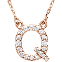 Picture of 0.17 Total Carat Letter Round Diamond Necklace