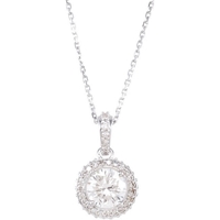 Picture of 1.33 Total Carat Halo Round Diamond Necklace