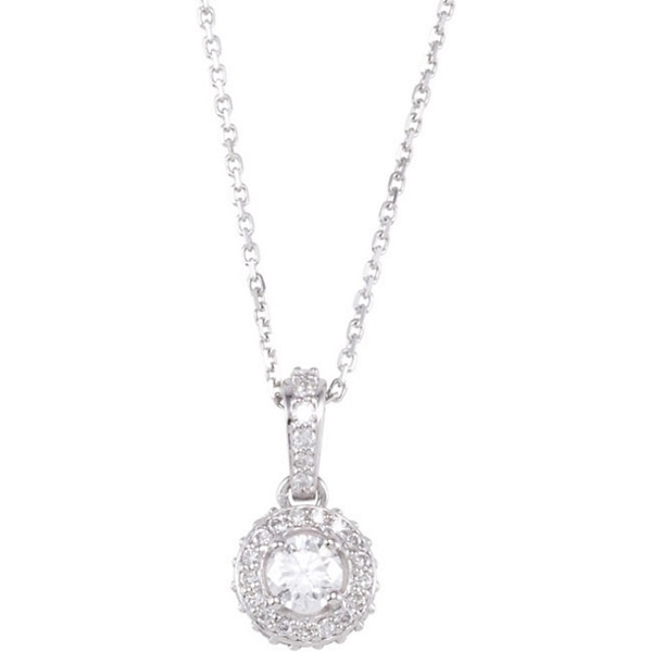Picture of 0.50 Total Carat Halo Round Diamond Necklace