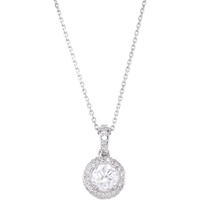 Picture of 1.00 Total Carat Halo Round Diamond Necklace
