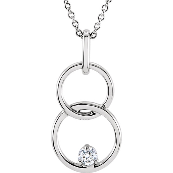 Picture of 0.04 Total Carat Classic Round Diamond Necklace
