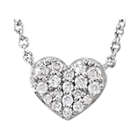 Picture of 0.10 Total Carat Heart Round Diamond Necklace
