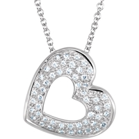 Picture of 0.25 Total Carat Heart Round Diamond Necklace
