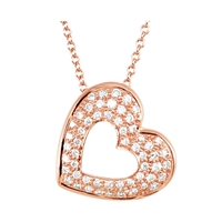 Picture of 0.25 Total Carat Heart Round Diamond Necklace