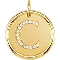 Picture of 0.08 Total Carat Initial Round Diamond Pendant