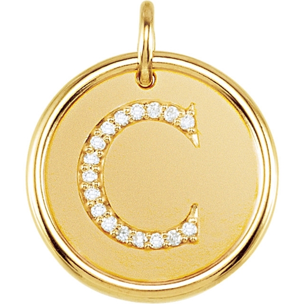 Picture of 0.08 Total Carat Initial Round Diamond Pendant