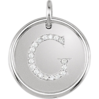 Picture of 0.10 Total Carat Initial Round Diamond Pendant