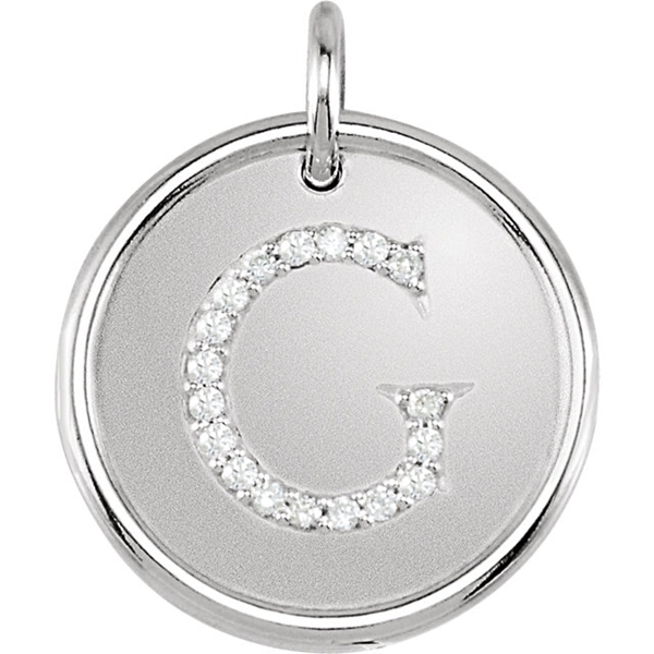 Picture of 0.10 Total Carat Initial Round Diamond Pendant