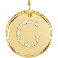 Picture of 0.10 Total Carat Initial Round Diamond Pendant