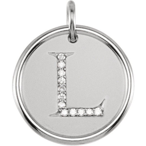 Picture of 0.06 Total Carat Initial Round Diamond Pendant