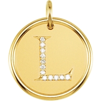 Picture of 0.06 Total Carat Initial Round Diamond Pendant