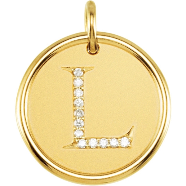 Picture of 0.06 Total Carat Initial Round Diamond Pendant