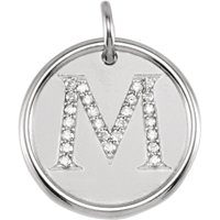 Picture of 0.13 Total Carat Initial Round Diamond Pendant