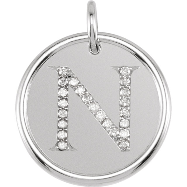 Picture of 0.10 Total Carat Initial Round Diamond Pendant