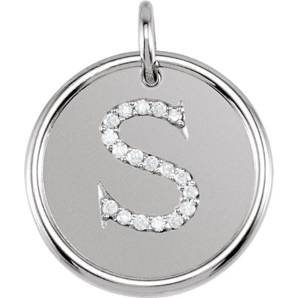 Picture of 0.10 Total Carat Initial Round Diamond Pendant