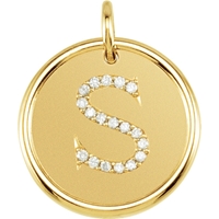 Picture of 0.10 Total Carat Initial Round Diamond Pendant