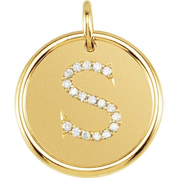 Picture of 0.10 Total Carat Initial Round Diamond Pendant