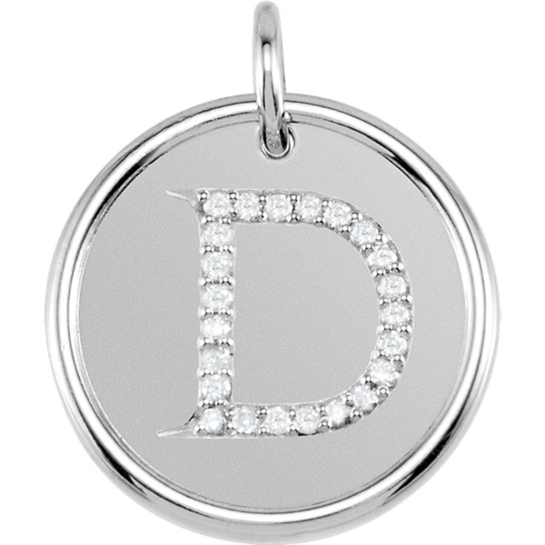 Picture of 0.10 Total Carat Initial Round Diamond Pendant